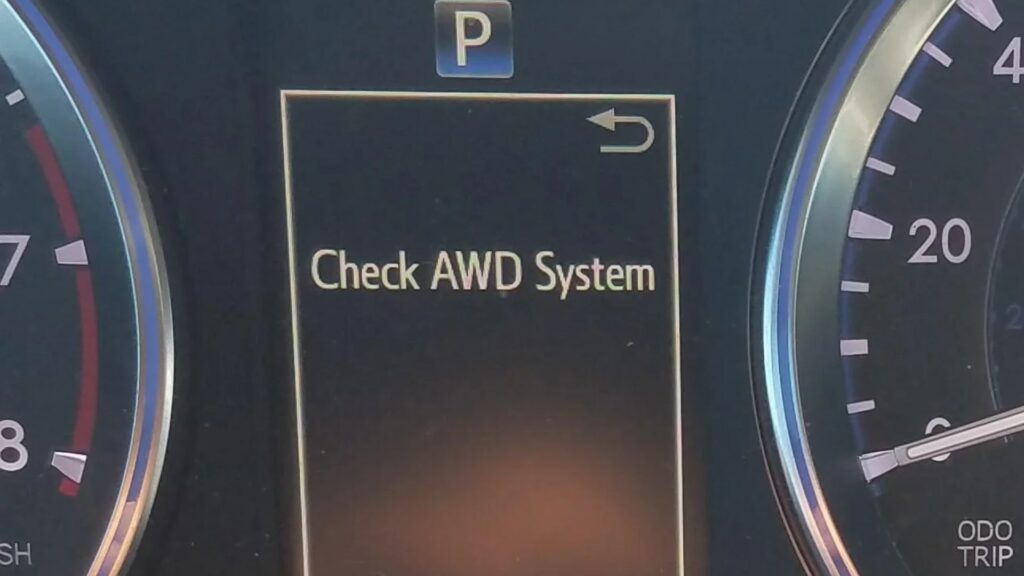 What does “Check AWD System” mean on a Toyota Highlander